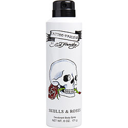 Ed Hardy Skulls & Roses By Christian Audigier Deodorant Spray 6 Oz
